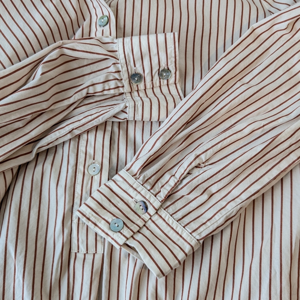 Quince • Organic Cotton Poplin Drop Waist Shirt Dress - Picture 8 of 9